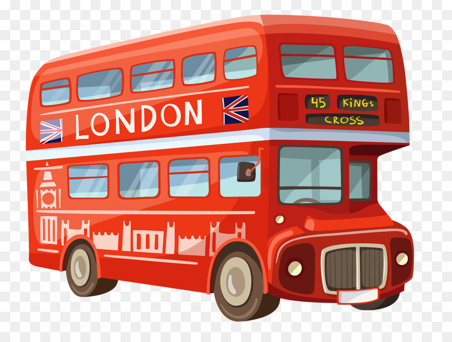 Londra Double-decker bus Cartoon - autobus rosso