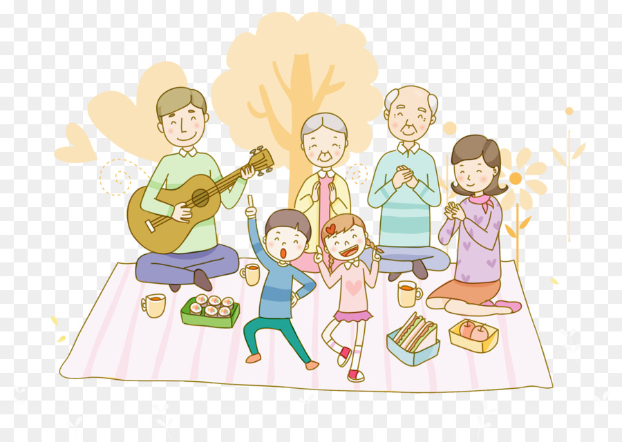 Family picnic. Happy parents and children spending time together and  relaxing at city park. Summer outdoor family activity vector illustration |  Stock vector | Colourbox
