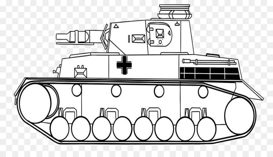 Tank Silhouette Stock-Fotografie-Illustration - von hand bemalt Panzer