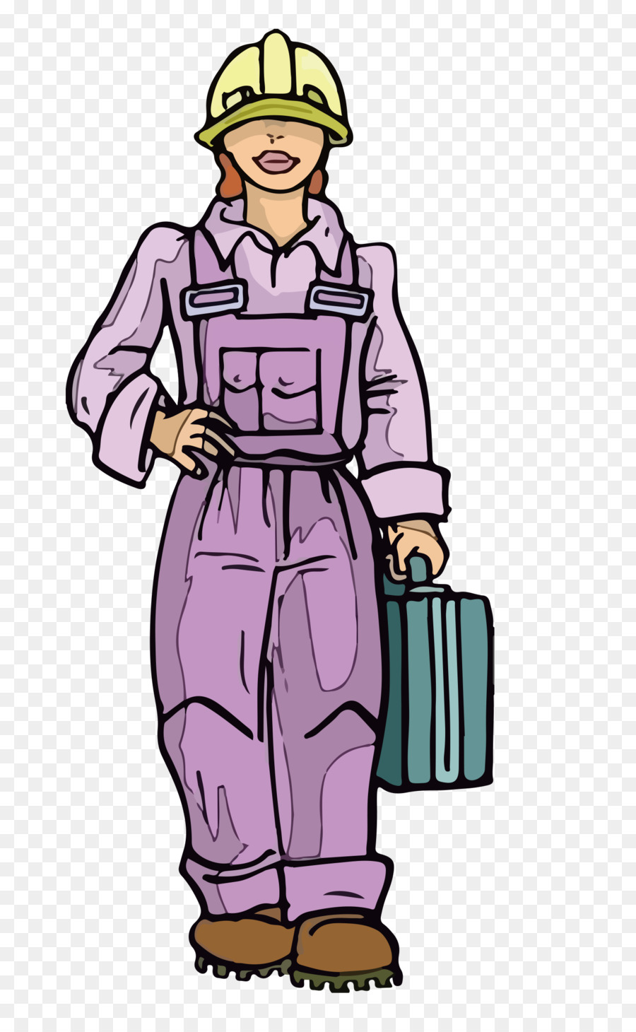 Cartoon-Arbeiter-clipart - Cartoon tragen die toolbox der weiblichen Arbeiter Vektor