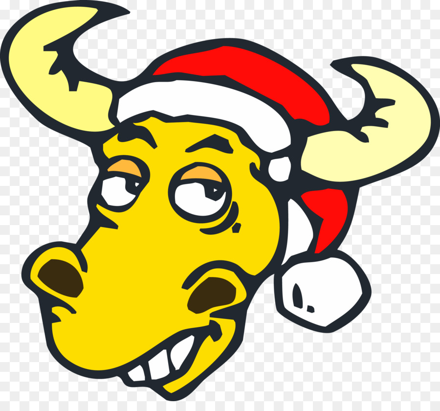 Poster Clip art - Cute cartoon mucca vettoriale di Natale cappelli