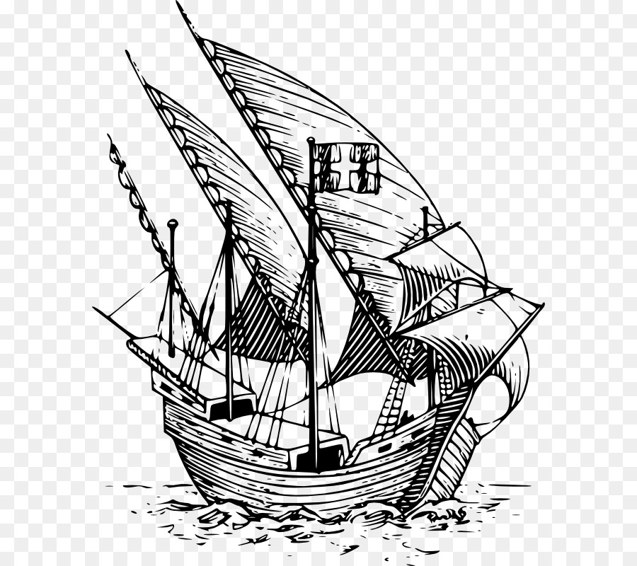 L'età della Scoperta del Columbus Day Esplorazione Storia Poster - nave contorno