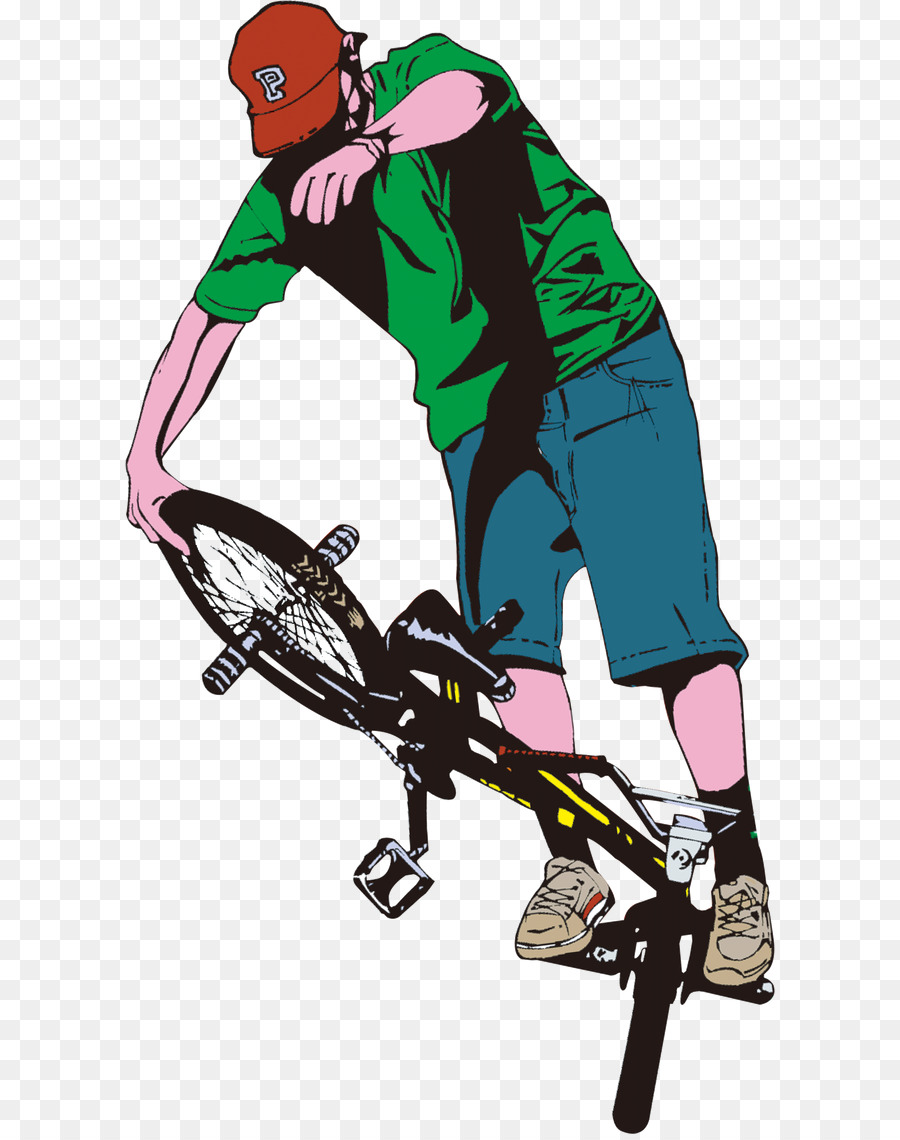Fahrrad pedal Flatland BMX BMX Fahrrad Clip art - Teenager hip-hop-bike