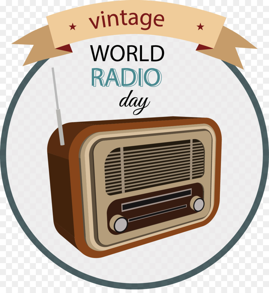 Microfono World Radio Day stazione Radio Internet radio - Vettore dipinto retro radio