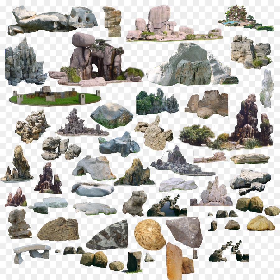 Computer-aided design, Paesaggio file di Computer - elementi in pietra