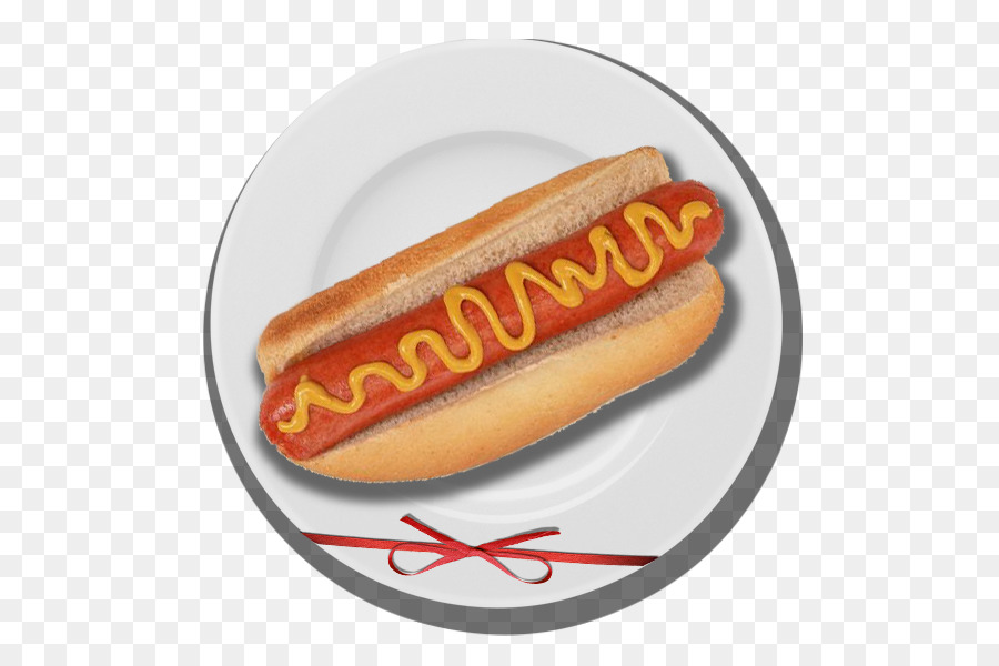 Hot dog Wurst Bratwurst Chili-dog-Frühstück - Schinken und Brot auf einem Teller