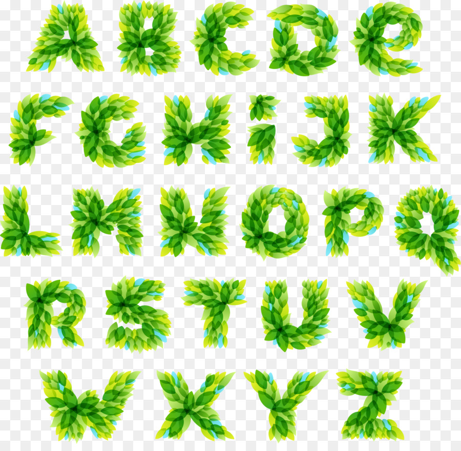 Englisch alphabet-Royalty-free Illustrations - Green leaf-Kunst-Wort