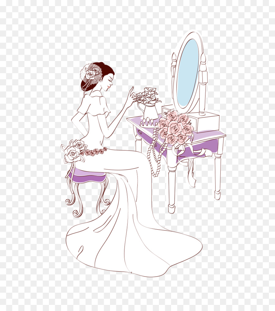 Sposa Illustrazione - Vestire la sposa