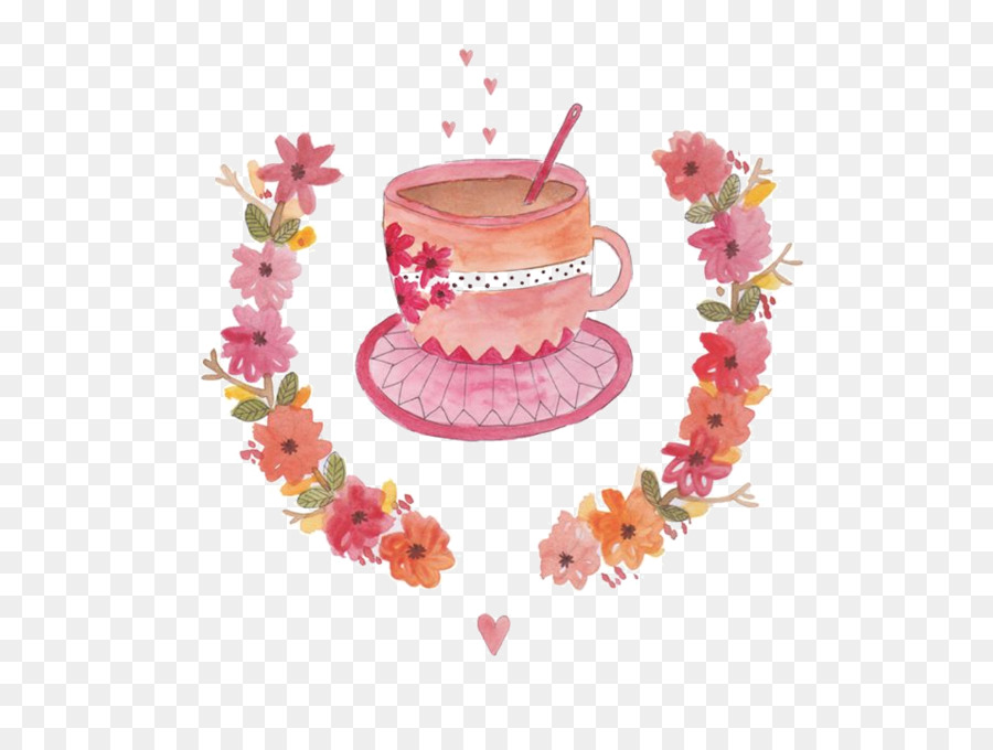 L'amore la gioia di Sentire la Frase - Cartoon acquerello tazza di caffè