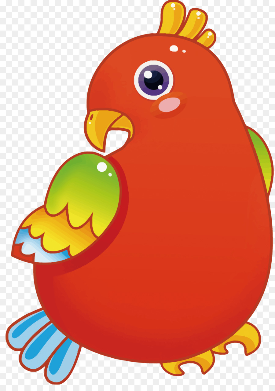 Parrot Parrot Uccello Cartoon - Pappagallo rosso vettoriale