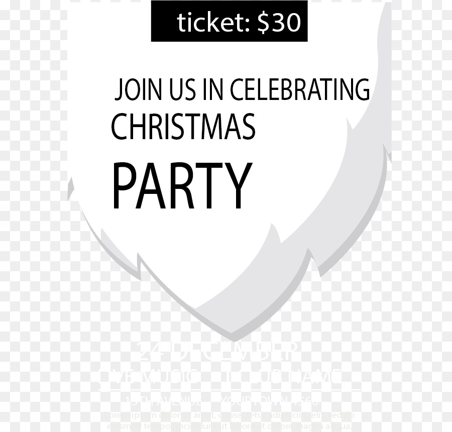 Bữa Tiệc Convite Giáng Sinh Miễn Phí - Bộ râu trắng nền bên lời mời