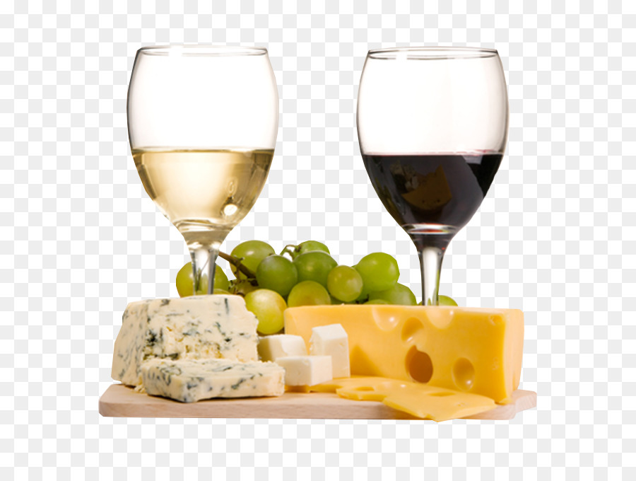 Weißwein, Dessertwein, Rotwein, Käse - Weingläser