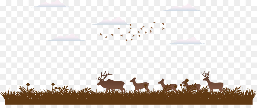 Text Marke Cartoon-Abbildung - Deer Silhouetten