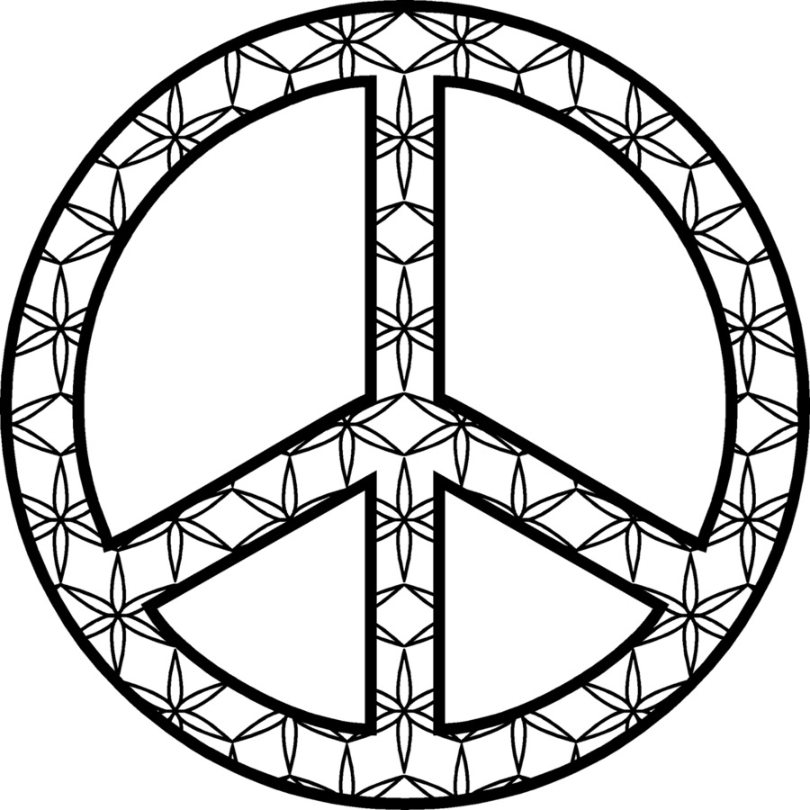 Libro da colorare di Pace, simboli Mandala - Stampabile In Segno Di Pace
