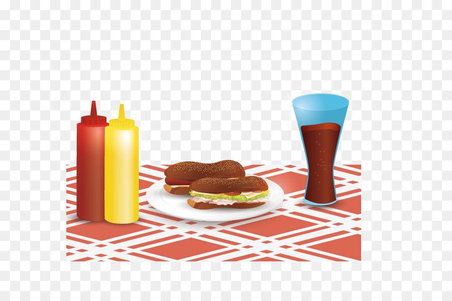Hamburger Club sandwich-Fast-food-Frühstück mit Pommes Frites - Vektor-Frühstück