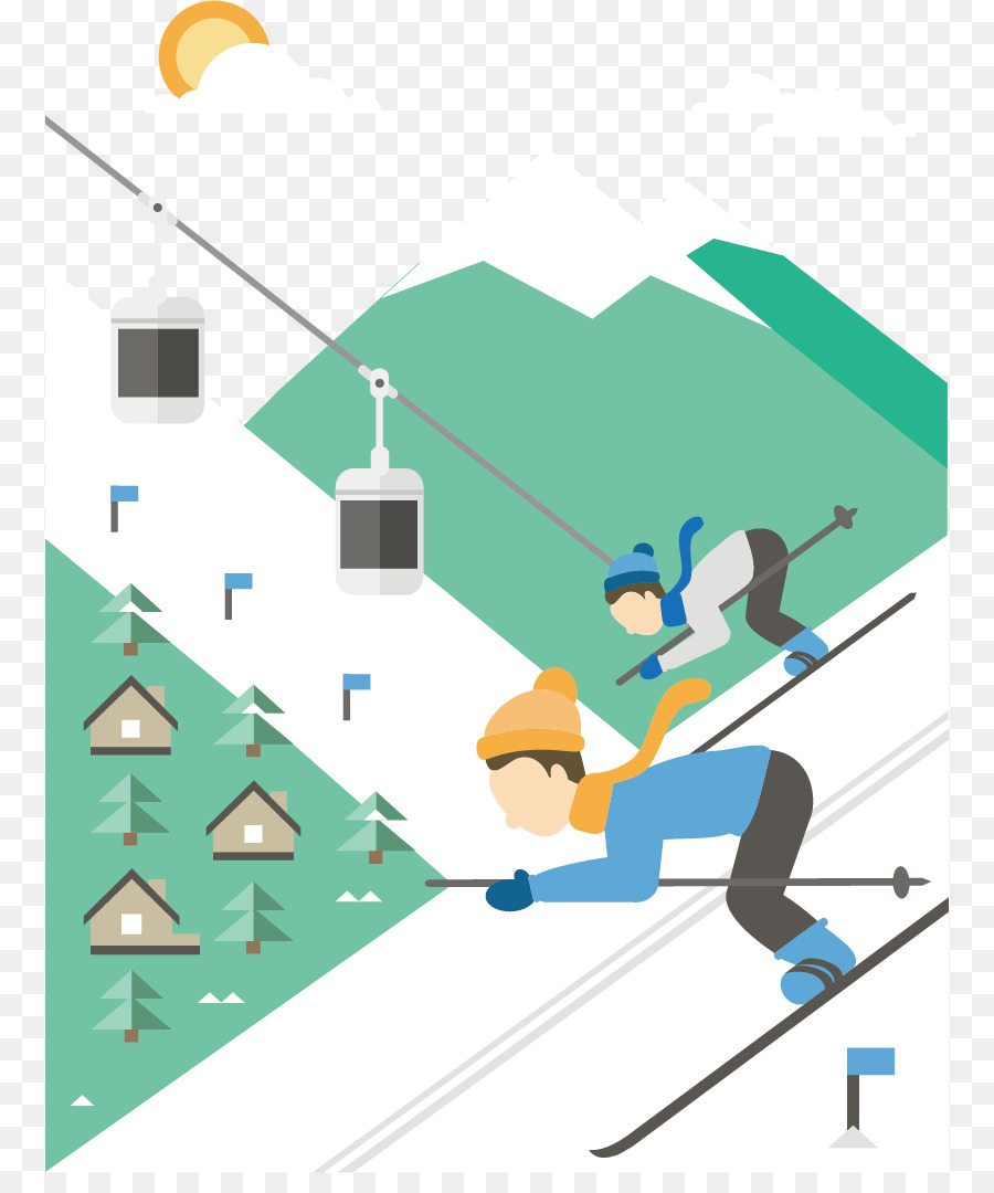Sci alpino Ski resort Illustrazione - Vettore di sci