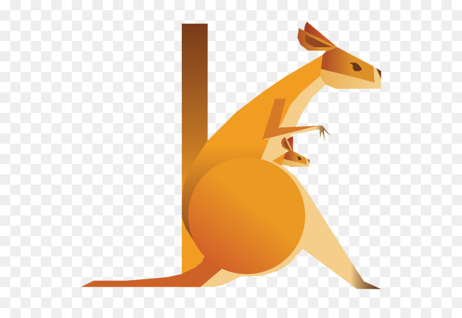 Alphabet, Typografie, Buchstaben-Tier-Illustration - Kreative Design-Kangaroo Flat