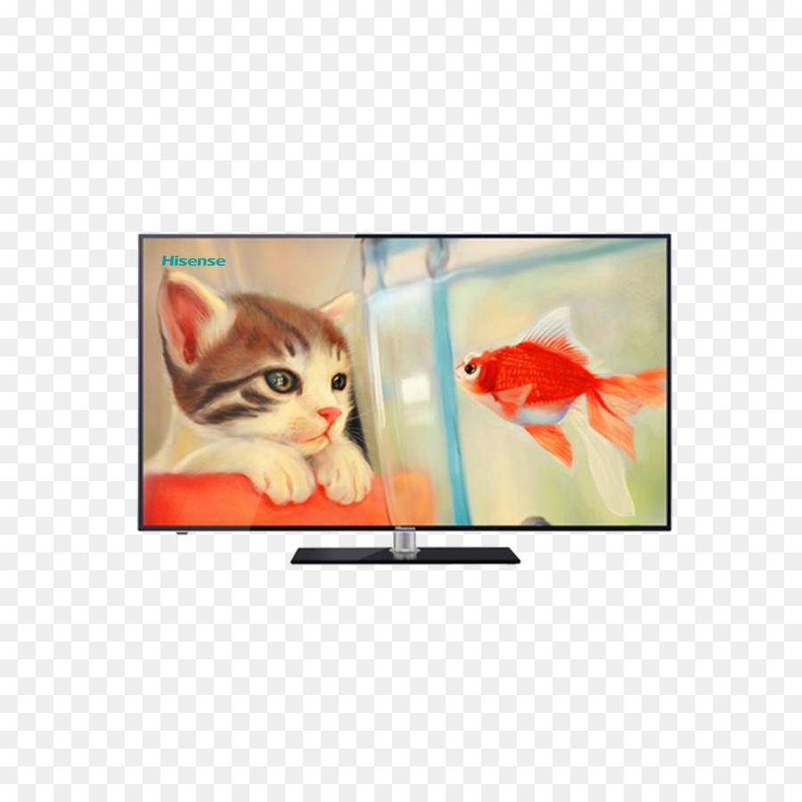 Gatto, pesce rosso, pittura, Disegno - hisense tv