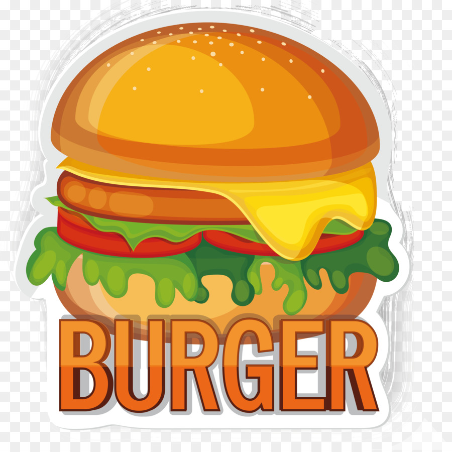Hamburger Hamburger al Fast food, Junk food, patatine fritte - Fine burger adesivo materiale