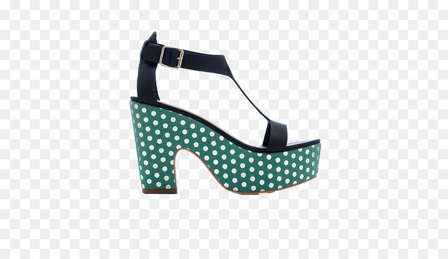 Corte di scarpe col tacco Alto calzature tacchi a Spillo, tacco a Zeppa - Polka Dot Verde sandali