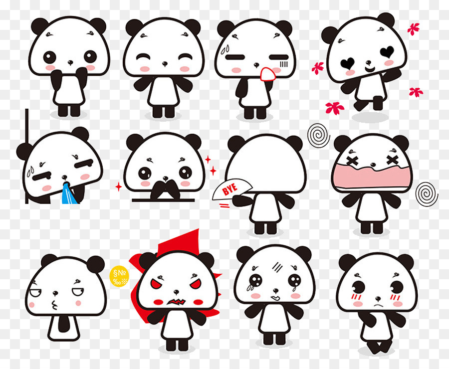 Panda gigante Carineria Cartoon Illustrazione - cartone animato panda