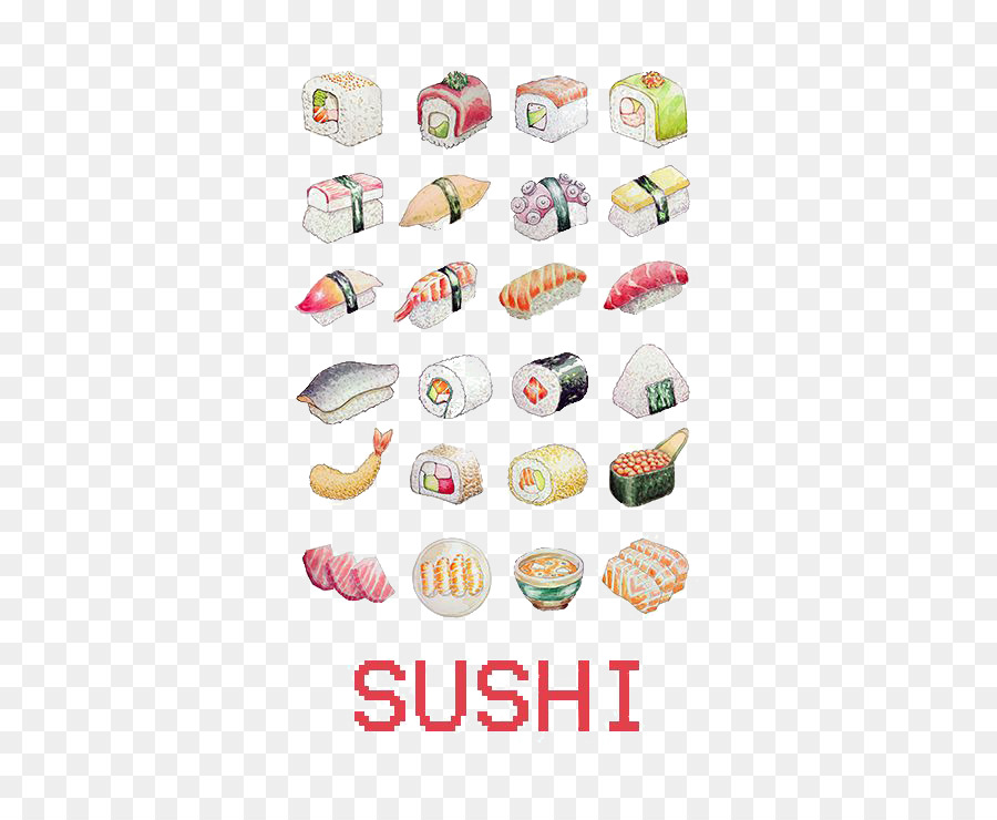 Sushi, Japanische Küche, Sashimi, Ramen-Zeichnung - Sushi