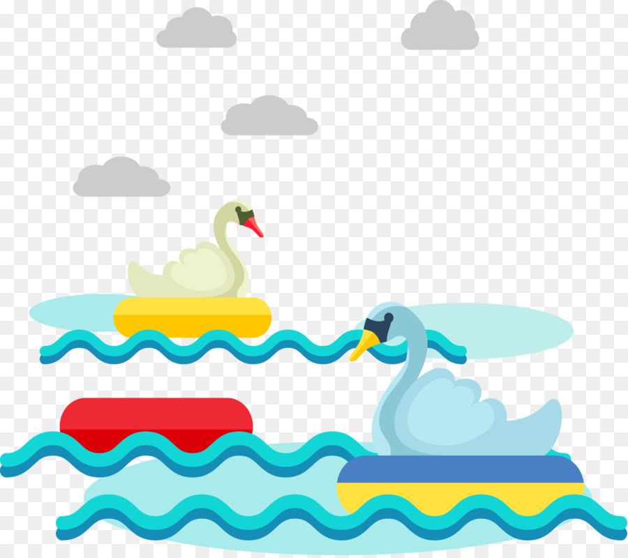 Cygnini Swan Lake Clip-art - Vektor-cartoon-Swan Lake