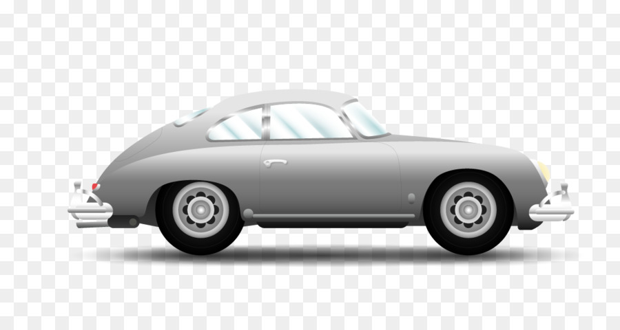 Porsche 356 Auto Fahrzeug - Vektor-retro-Silber-Auto
