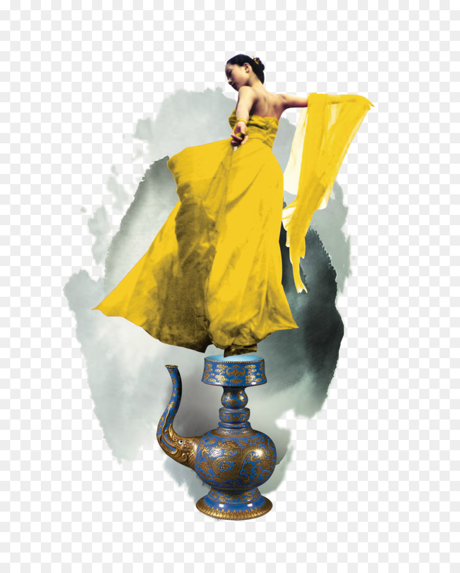 Budaya Tionghoa Chinoiserie layout di Pagina Poster - Ballerini di danza donna