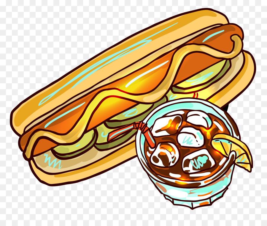 Hot-dog-Wurst, Hamburger-Grill - Cartoon hot dog