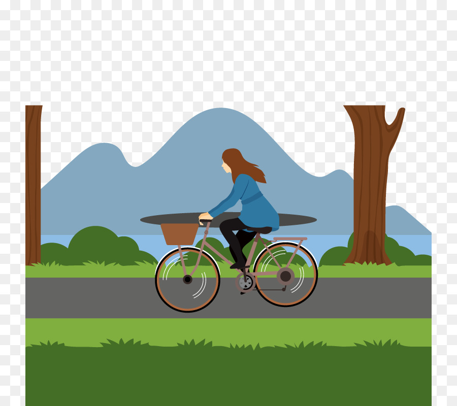 Ibrido, in bicicletta, bici BMX Illustrazione - Vector verde di viaggio