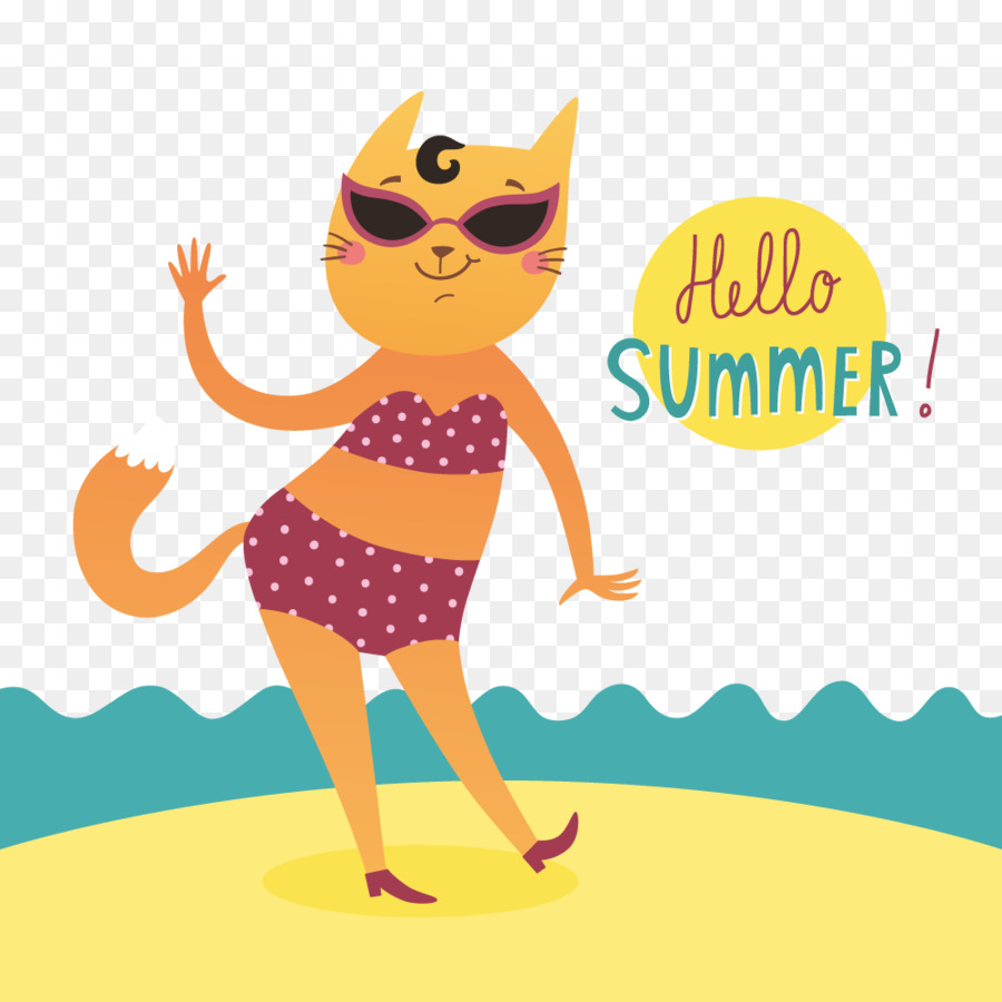 Hello Kitty Katze Kätzchen Clip-art - Hallo Sommer-Vektor
