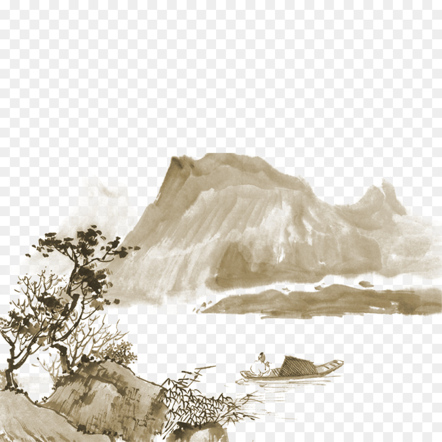 Trung quốc bức tranh phong Cảnh mực Ấn độ Vẽ - Núi Cây tàu tài liệu, hình  ảnh png tải về - Miễn phí trong suốt Gỗ png Tải về.