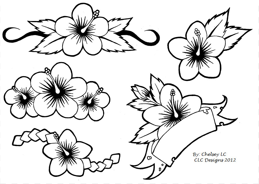 Tattoo Blume Zeichnung Clip art - Hibiskus-Design
