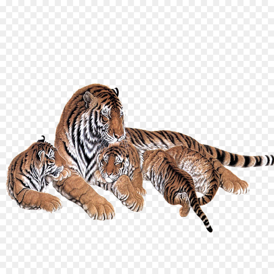 Sibirische Tiger Malerei Zwei Tiger - Kreative baby-tiger tiger