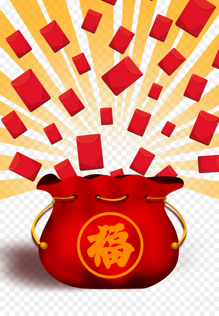 Roter Umschlag Fukubukuro chinesische Neue Jahr u304au5e74u7389u888b - Feder-Handtasche