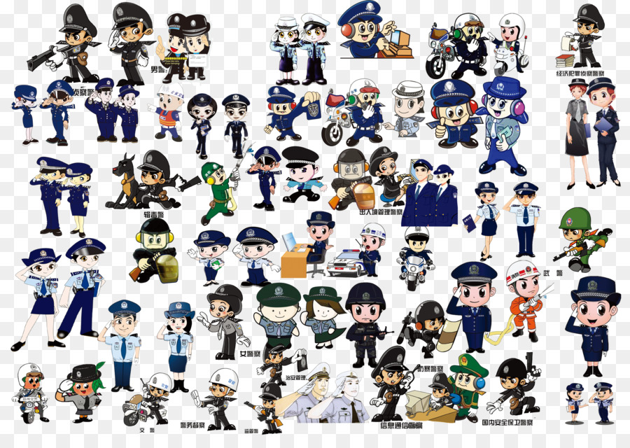 Polizist Cartoon - Mischen verschiedene Polizei-Karriere