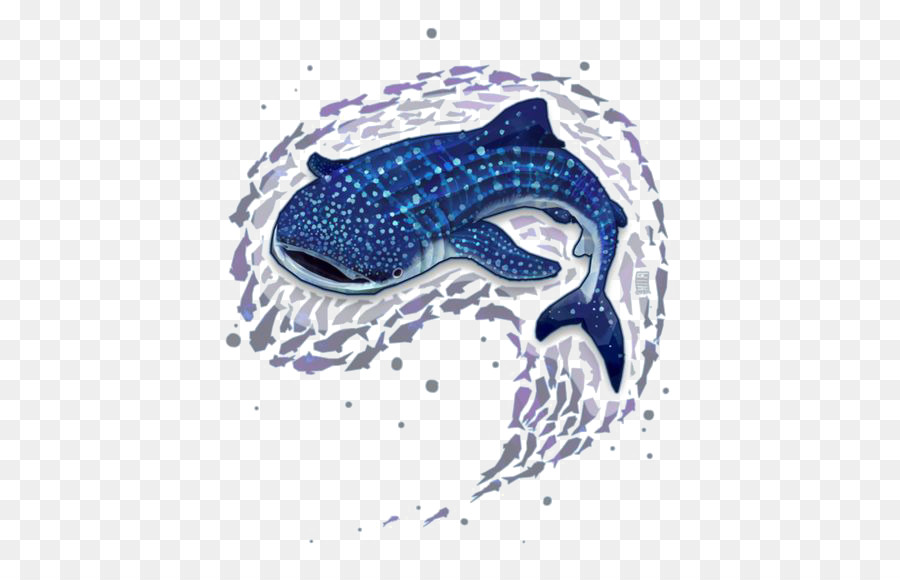 Wal-Hai-Great white shark Blue whale - Hand-gemalte Wal