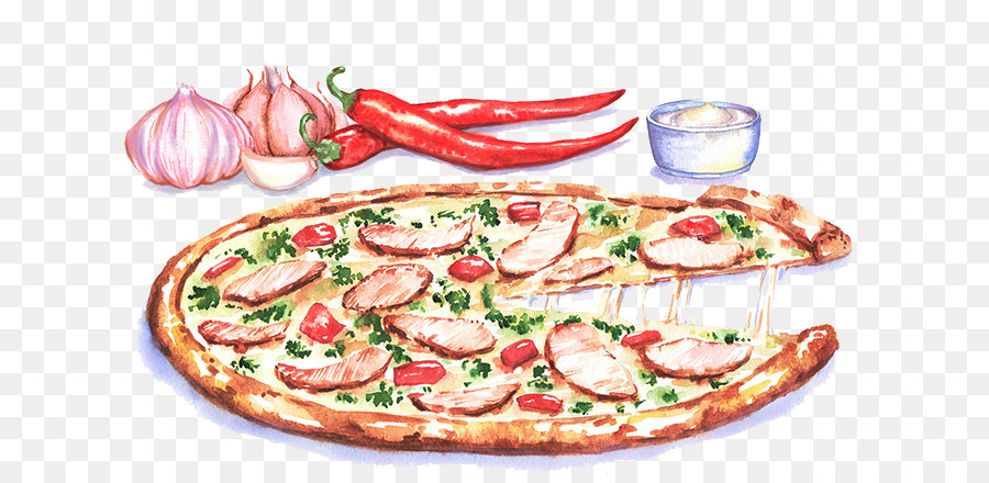 Pizza in stile californiano Pizza siciliana Tarte flambee Cucina italiana - deliziosa pizza