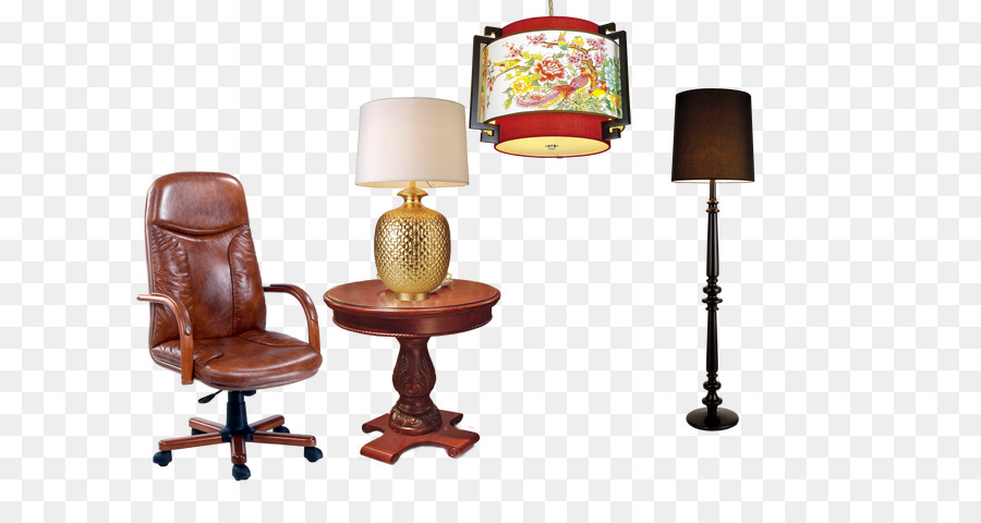 Tisch-Büro-Stuhl-Möbel-Lobby - Stehlampe