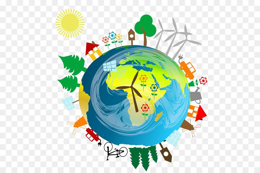 Die Entwicklung der Energie Alternative Energie Erneuerbare Energie Erneuerbare Ressource Windkraft - Cartoon-Erde
