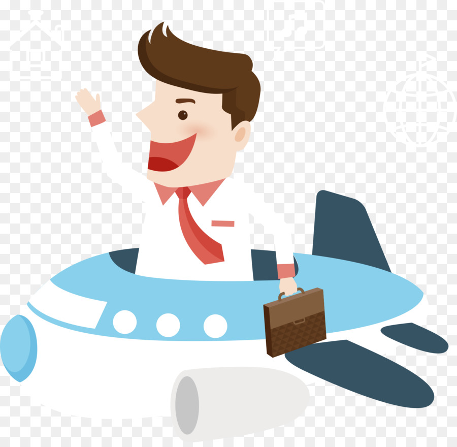Gwangju Stock-Fotografie-Cartoon-Abbildung - Business-Mann-cartoon-Flugzeug