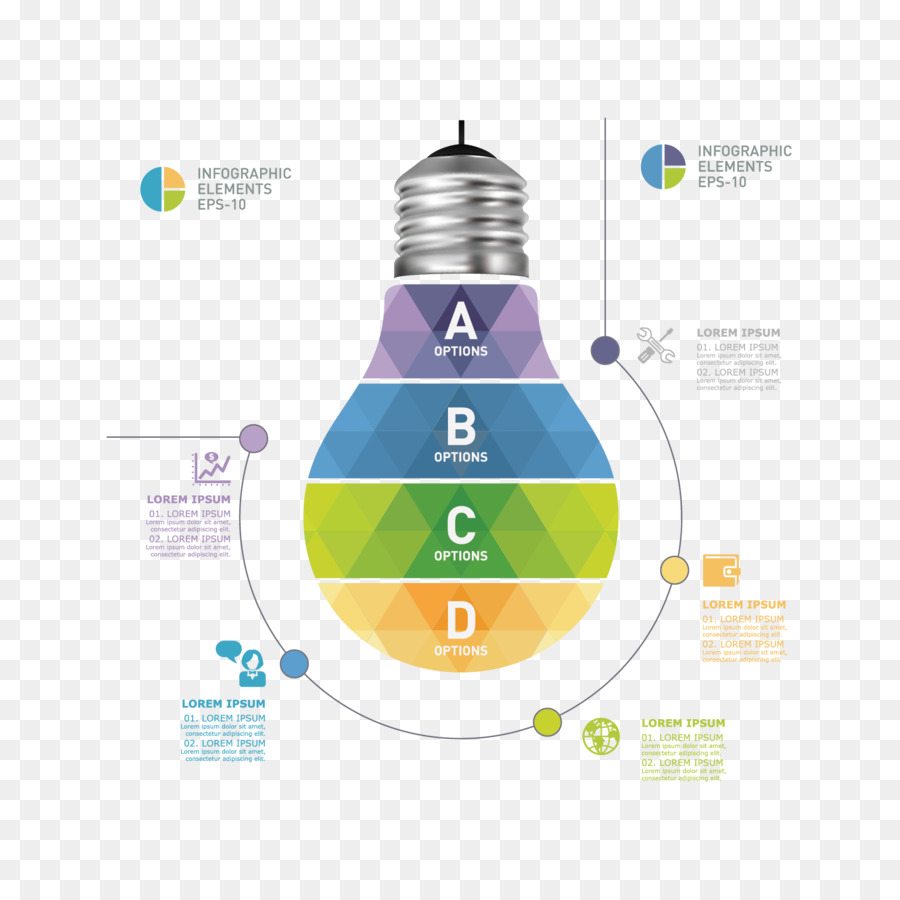 Diagramm-Grafik-design - Vektor-Farbe Glühbirne Informationen anzeigen