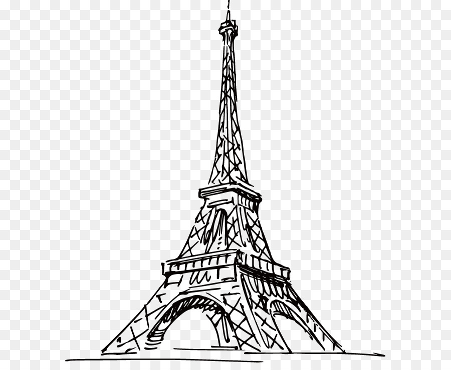 Eiffel Tower Tokyo Tower Zeichnung - Handbemalte Kunstwerk Eiffel-Turm in Paris