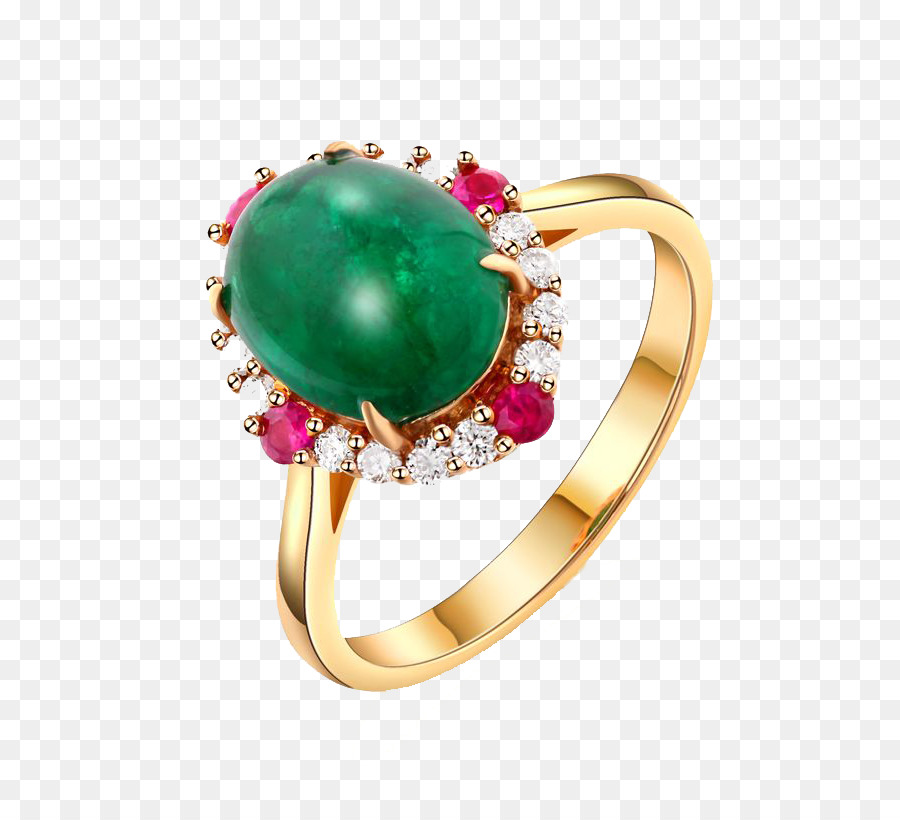 Rubin Ring Gold Schmuck - Green brick Intarsien Schmuck ring element