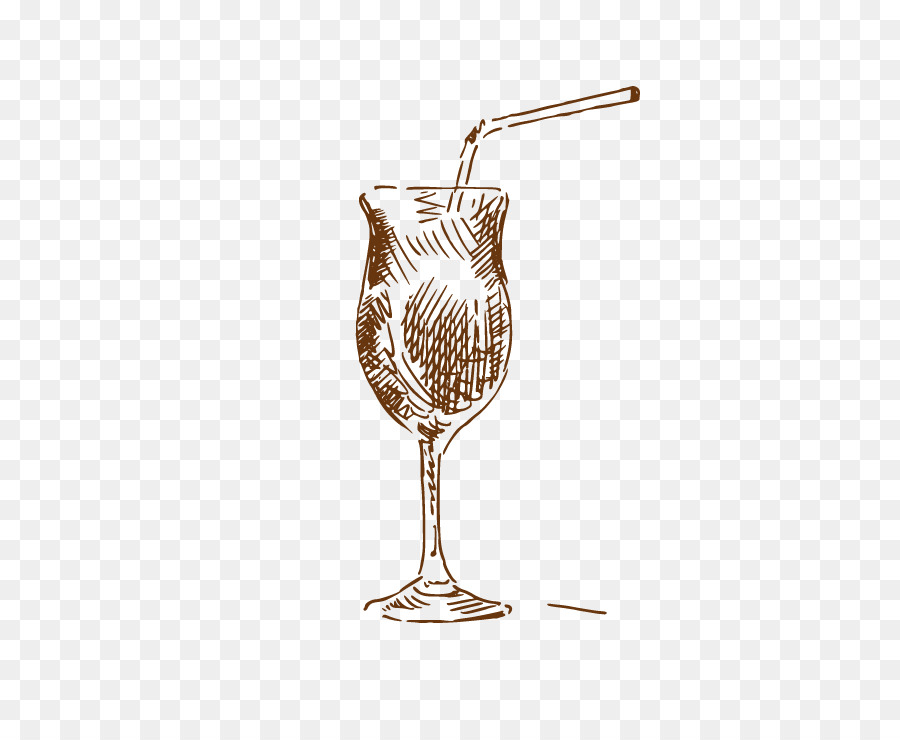 Bicchiere di vino Disegno della Tazza del Fumetto - Dipinto a mano cocktail