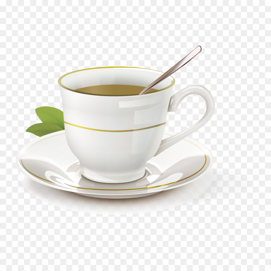 Bianco, caffè, tazza da Caffè, Cafe, Bevande - Vettoriale realistico bevanda calda tazza di caffè