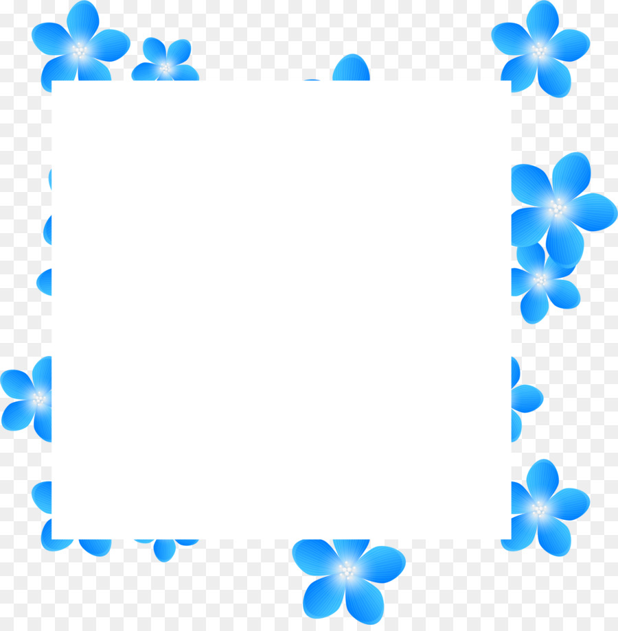 Hoa màu xanh Clip nghệ thuật - Hoa màu xanh khung