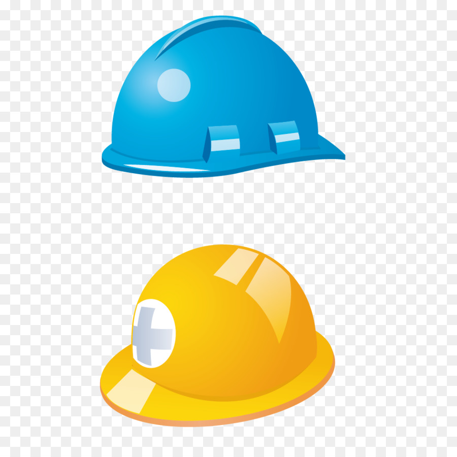 Hard hat - Gelb Blau Helm material