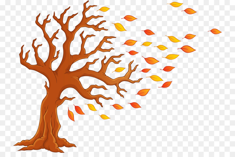 Herbst Baum Cartoon Clip art - Herbst Blätter